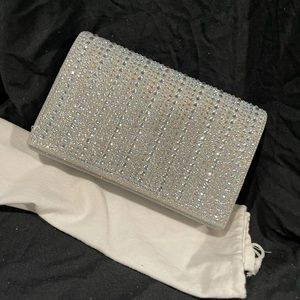 Silver shining hand bag